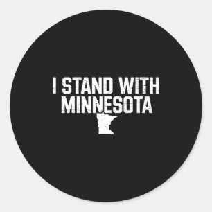 Sticker Rond Je suis avec Minnesota Vintage Mn Carte de l'État