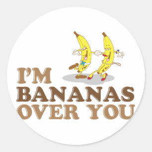 Sticker Rond Je suis Bananas Over You - Danser des bananes