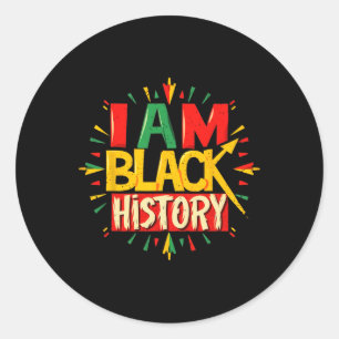 Sticker Rond Je Suis Black History Mois African American Boys G