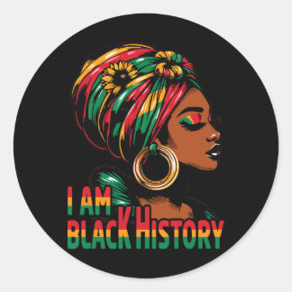 Sticker Rond Je Suis Black History Mois African American Junete
