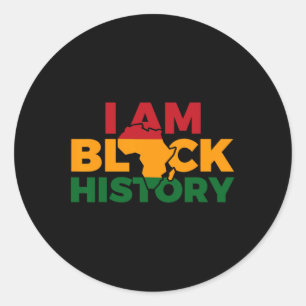 Sticker Rond Je Suis Black History Mois African American Pride