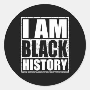Sticker Rond Je Suis Black History Mois African American Pride 