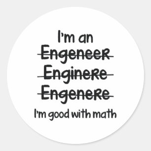 Sticker Rond Je suis bon avec des maths