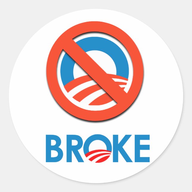 Sticker Rond Je suis Broke (Devant)
