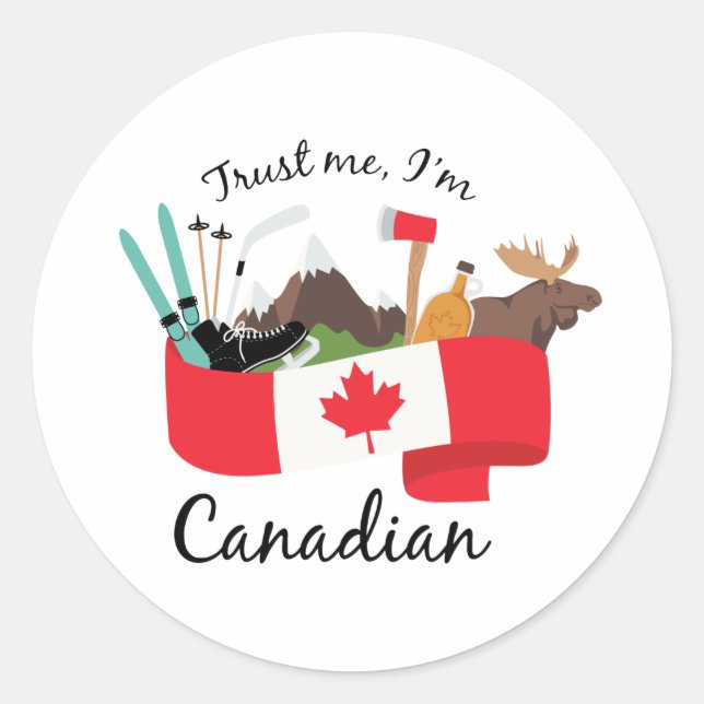 Sticker Rond Je suis Canadien (Devant)