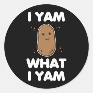 Sticker Rond Je suis ce que je suis Vêtements Hommes Femmes Drô