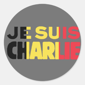 Sticker Rond Je Suis Charlie-Je suis Charlie-Belgium Drapeau su