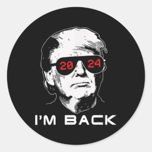 Sticker Rond Je suis Ck Trump 2024 Patriotic Take America Ck El