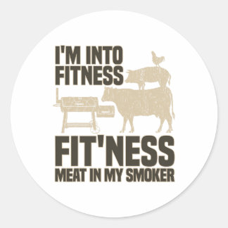 Sticker Rond Je suis dans la forme de la viande dans mon fumeur
