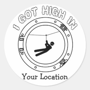 Sticker Rond Je Suis Devenu Élevé - Zipline