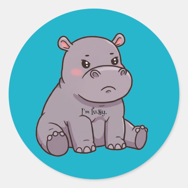 Sticker Rond Je suis difficile (Devant)