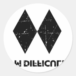 Sticker Rond Je suis difficile drôle double diamants noirs ski