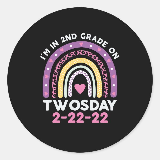 Sticker Rond Je suis en 2e année le jeudi 22 février 2022 (Devant)