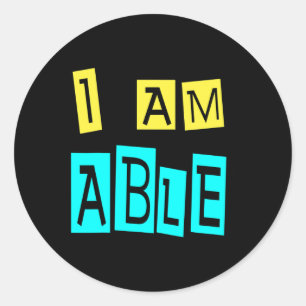 Sticker Rond Je Suis En Mesure D'Appuyer Le TDAH Prospectif Ens