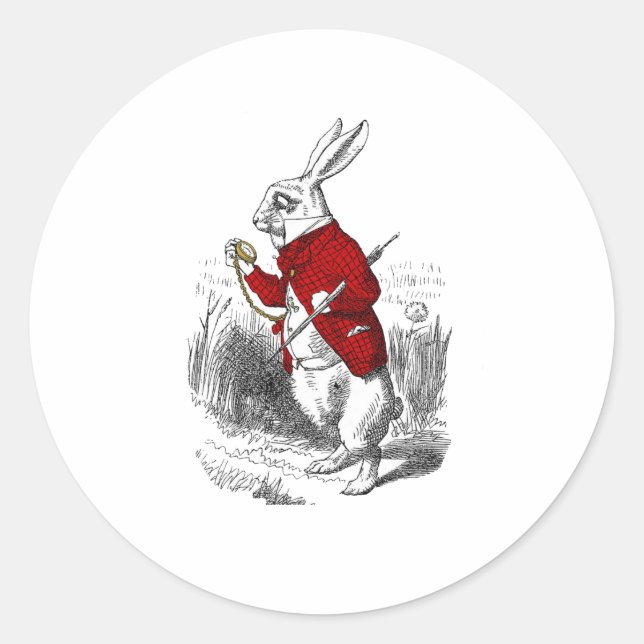 Sticker Rond Je suis en retard, en retard (Devant)