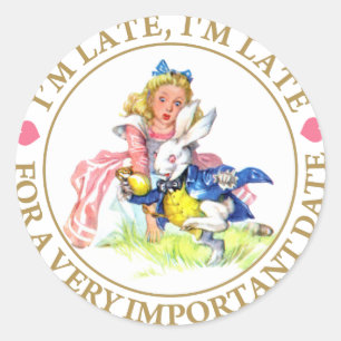 Sticker Rond Je suis en retard, je suis en retard pour un rende