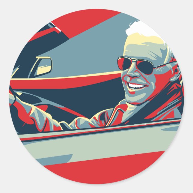 STICKER ROND JE SUIS EN RIDE AVEC BIDEN (Devant)