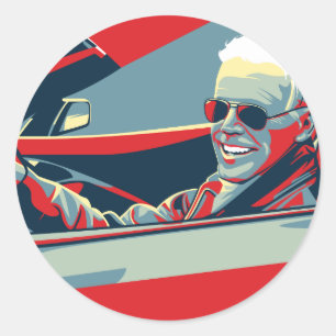 STICKER ROND JE SUIS EN RIDE AVEC BIDEN