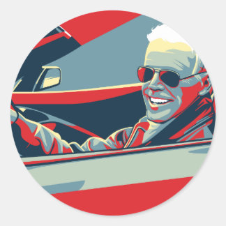 STICKER ROND JE SUIS EN RIDE AVEC BIDEN