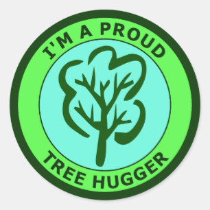 STICKER ROND JE SUIS FIER D'ÊTRE HUGER D'ARBRE