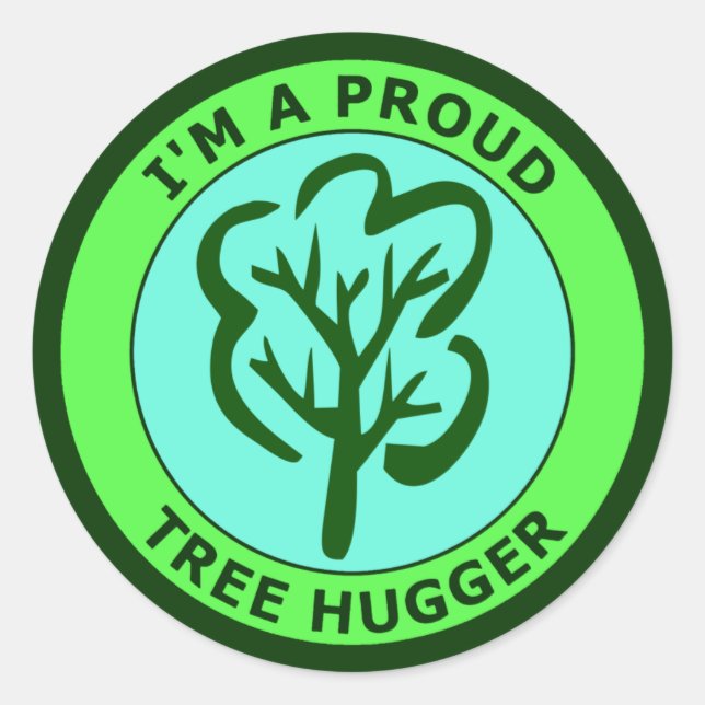 STICKER ROND JE SUIS FIER D'ÊTRE HUGER D'ARBRE (Devant)