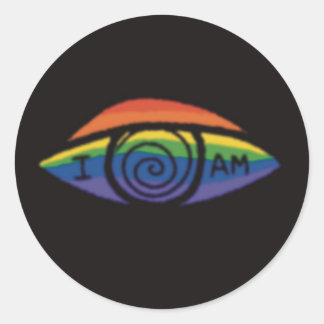 Sticker Rond JE SUIS Fierté Arc-en-ciel