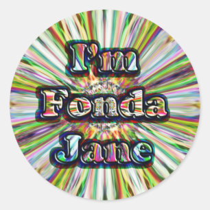Sticker Rond Je suis Fonda Jane.