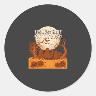 Sticker Rond Je suis juste ici Boos Halloween Enfants Silhouett