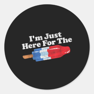 Sticker Rond Je Suis Juste Ici Pour La Popsicle Funny Bomb Retr