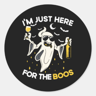 Sticker Rond Je suis juste ici pour le Boos amusant Halloween B