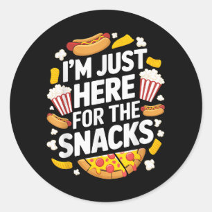 Sticker Rond Je suis juste ici pour les snacks Amoureux de nour
