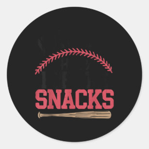 Sticker Rond Je Suis Juste Ici Pour Les Snacks Baseball Toddler