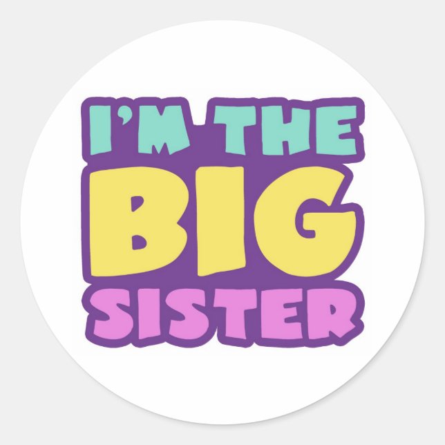 Sticker Rond Je suis la grande soeur (Devant)
