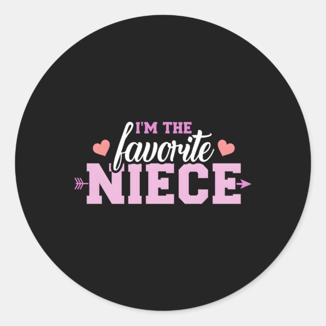 Sticker Rond Je Suis La Nièce Préférée (Devant)