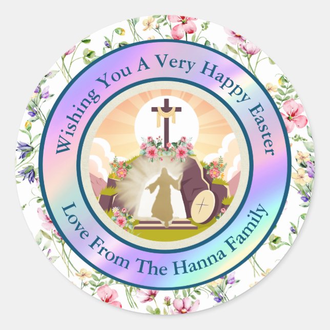 Sticker Rond Je suis la résurrection et la vie (Devant)