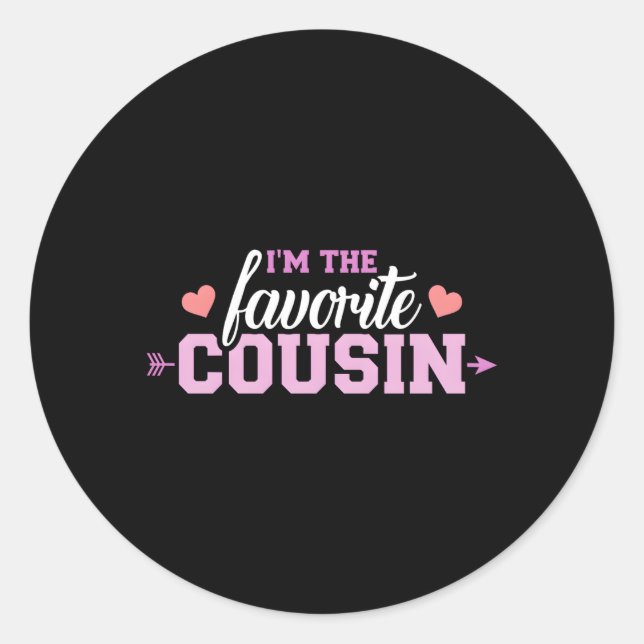 Sticker Rond Je Suis Le Cousin Préféré (Devant)