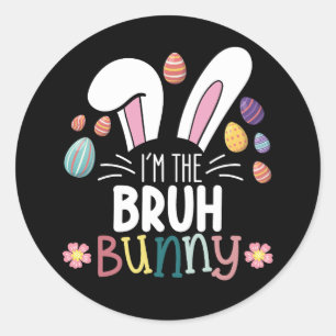 Sticker Rond Je suis le Groh Bunny Easter Matching