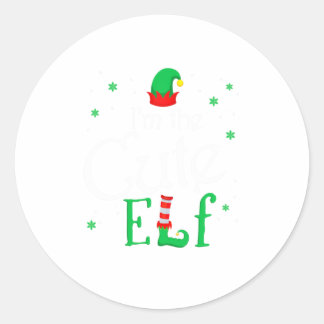 Sticker Rond Je suis le mignon Elf Funny Group Matching Fam