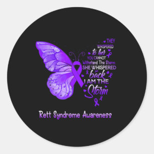Sticker Rond Je Suis Le Papillon De Sensibilisation Au Syndrome