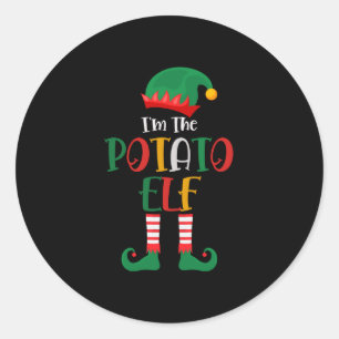 Sticker Rond Je Suis L'Elfe De Pomme De Terre Qui Correspond À