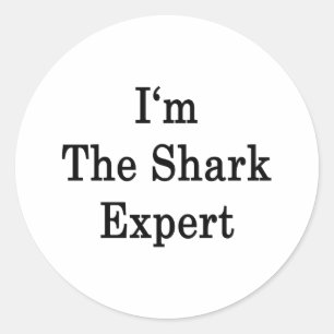 Sticker Rond Je suis l'expert du requin