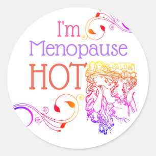 Sticker Rond Je suis ménopause collant chaud cougar Art nouveau