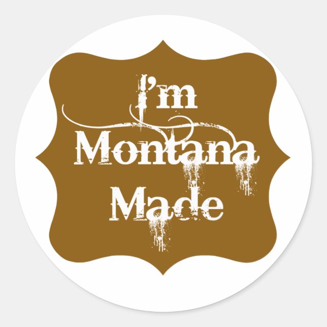 Sticker Rond Je suis Montana Brown (Devant)
