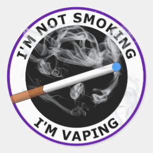 Sticker Rond Je suis NE FUMANT PAS moi suis VAPING