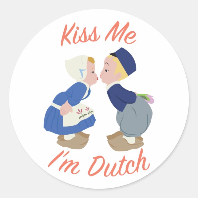 Sticker Rond Je suis néerlandais (Devant)