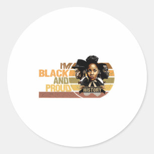 Sticker Rond Je suis noir et fière vintage mois de l'histoire d