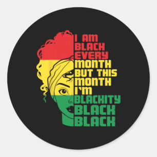 Sticker Rond Je suis Noir tous les mois mais ce mois-ci je suis