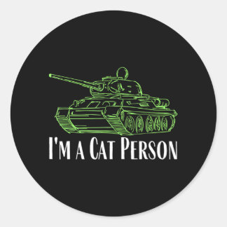 Sticker Rond je suis personne chat Panzer modèle de char tiger