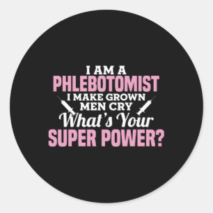 Sticker Rond Je Suis Phlebotomiste Phlebotomique