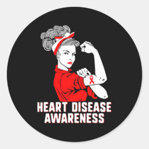 Sticker Rond Je Suis Plus Forte Femmes Ruban Rouge Sensibilisat